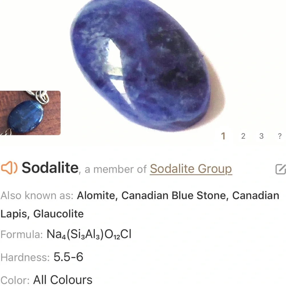 Handcrafted recycled material sodalite natural stone accent necklace